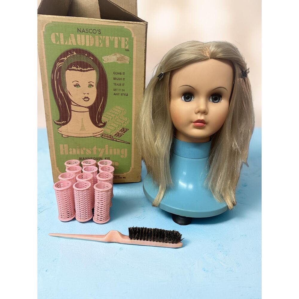 Vintage Nasco’s Claudette Hairstyling Mannequin Kit with Box & Accessories